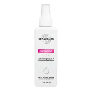 KeraColor Purify Plus Lite 7oz Volumizing Leave-In Conditioning Treatment Neutralizes Chlorine & Trace Minerals for Smooth Hair Care