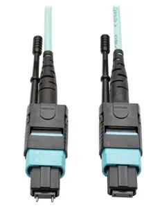 Tripp Lite TRL-N842-05M12MF 16 ft. Multimode Patch Cable, 12 Fiber, 40 GBE 40 GBASE-SR4, OM3 Plenum-Rated, MTP to MPO Male to Female Connector, Aqua