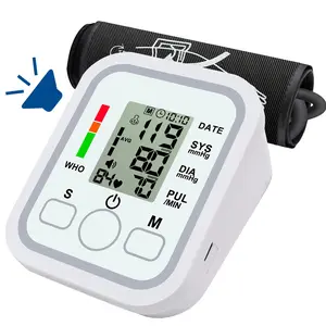 All-in-One Portable Upper Arm Blood Pressure Monitor |   Large LCD Display, One-Touch Operation, Voice Reports, Hypertension Alerts, 2x99 Memory, Adjustable Cuff |   Home & Travel Essential, Ideal for Seniors, Pregnant Women Battery Not Included