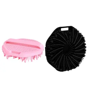 Silicone Body Scrubber Shower Brush with Hanging Hole, Exfoliating Brush for All Skin Types, No-Slip Handle, Effective Showering Exfoliation body Wash Scrubber for Men Women