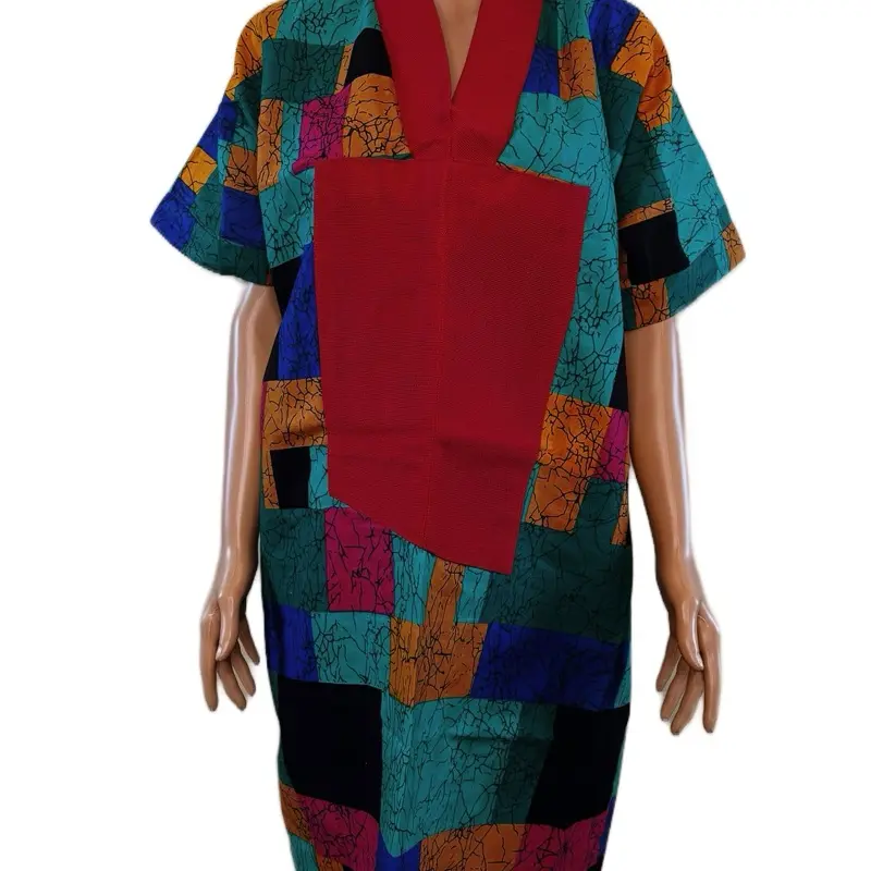 Zaria Kimono Dress Mixed with Aso Oke - Casual Womenswear Dry Clean All Seasons