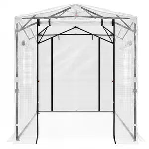Foldable Greenhouse Shed - 8*6ft Plastic-Sprayed Iron Pipe PE Mesh All-Weather Frame Tent, Weatherproofing Frame Tent for Outdoor Camping Essentials (Sports & Hiking Accessory), All-Weather Frame Tents, Weatherproofing Frame Tents
