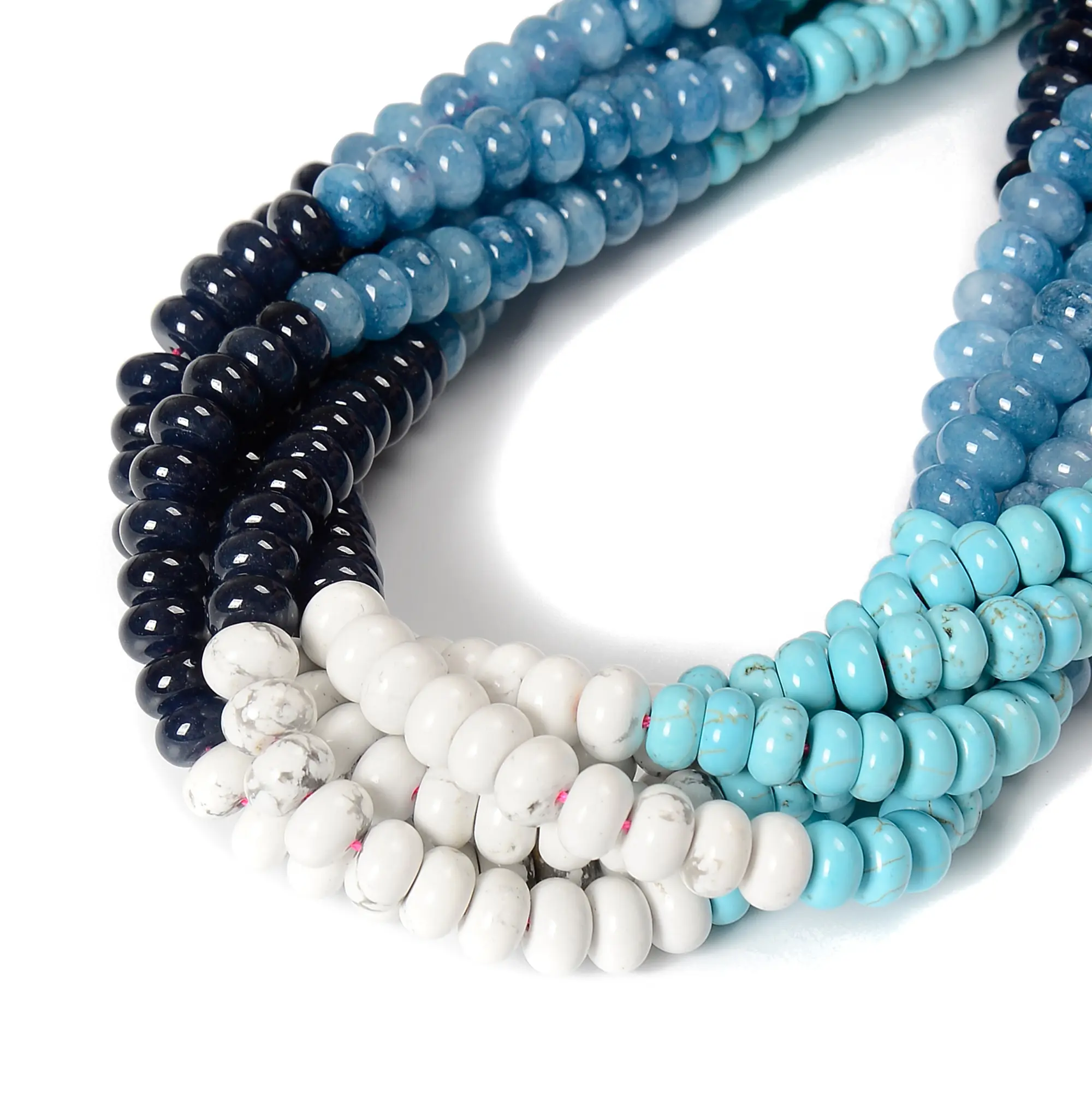 Multi-color Gemstone Smooth Rondelle Beads Size 5x8mm 15.5'' Strand