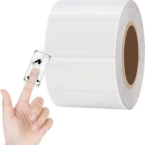 500 count 2x1 inch Transparent Circle Direct Thermal Stickers Clear Rould  Thermal Labels for Name Tag,DIY Logo Design,Inventory- Compatible with ,Rollo,Munbyn,and (2x1 inch)