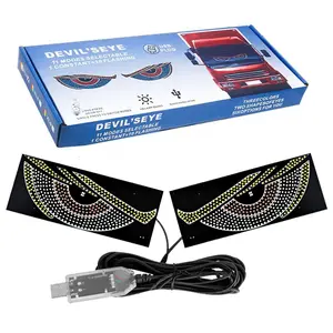 2PCS Devil Eyes Light for Cars Windshield USB Plug & Play Car LED with 11 Modes Demon Sign for SUVs Pickups Trucks RVs