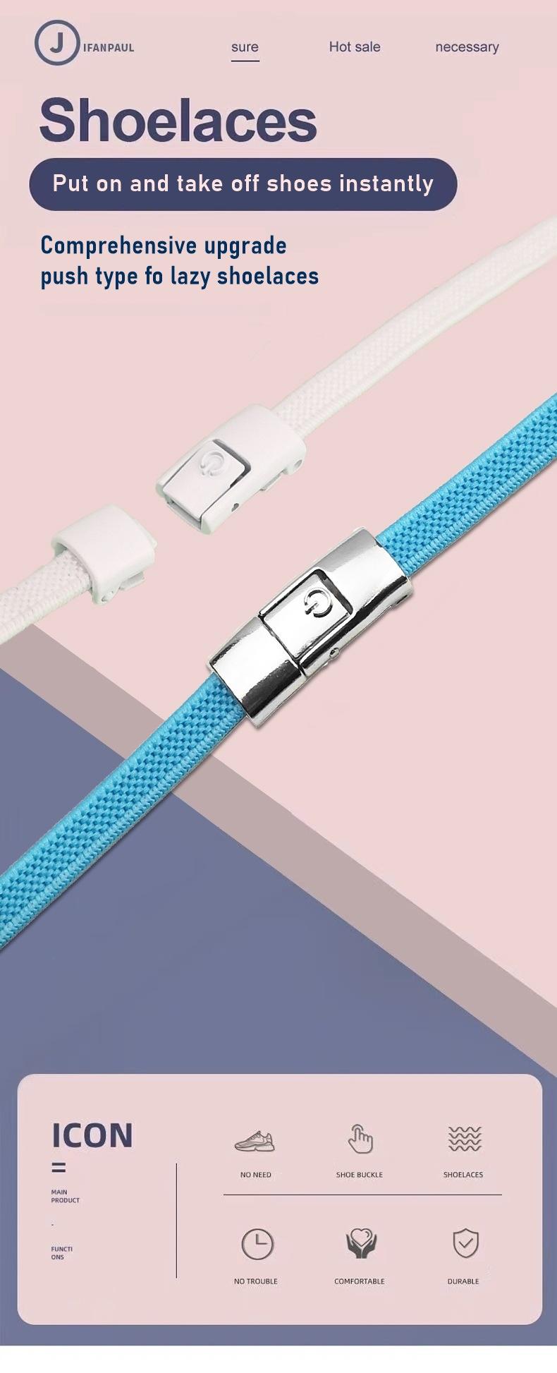 No Tie Shoelaces Magnetic Elastic Shoe Laces for Sneakers, Elastic No Tie Laces for Adults Kids Sneaker Replacement Laces