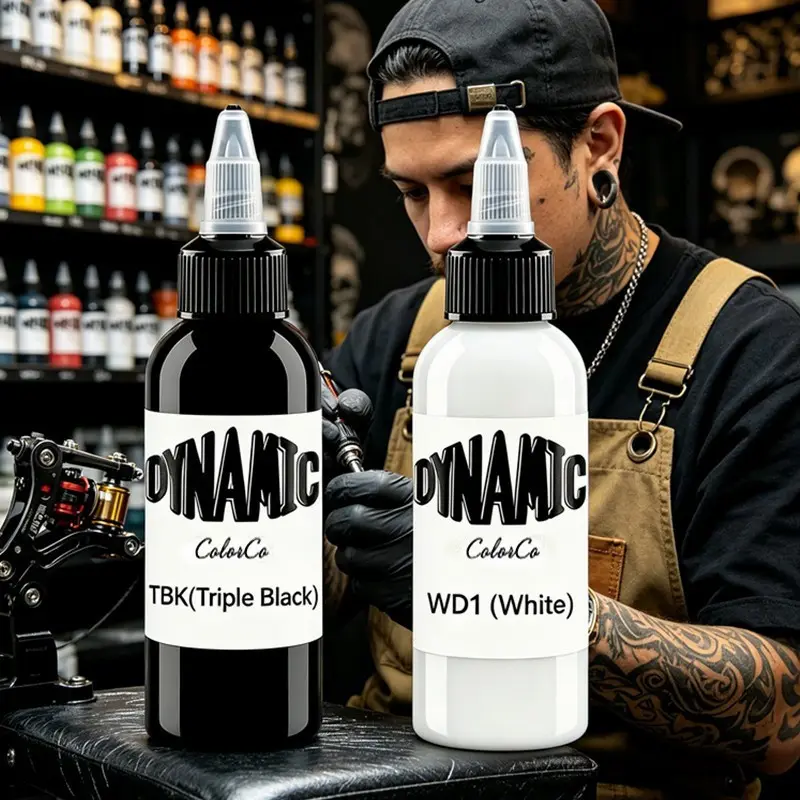 30ml Triple Black/Withe Professional Tattoo Ink Cosmetic For Permanent  Skin Body Art Pigment Tattoo Supplies（2Pcs) Tattoo Inks Set