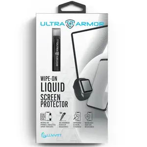 Ultra Armor Liquid Glass Screen Protector for All Smartphones Tablets and Watches Wipe On Scratch and Crack Resistant Nano Protection for Up To 4 Devices - Bottle