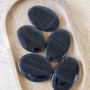 Midnight Lace Obsidian Flat Stones