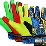 ZICO KYNDER Soccer Goalie Gloves for Kids & Youth Size 4 Blue Red Green Funky Design 3+3 Latex Palm Breathable Mesh Super Grip Football Gloves Ideal Gift