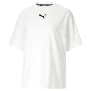 PUMA Womens Stewie Graphic Crew Neck Short Sleeve Casual Tops Casual - White