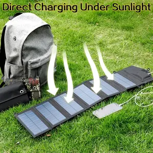 Foldable Solar Panel Phone Charger 5v USB Waterproof Portable Power Bank for Outdoor Camping Emergency Solar Charging