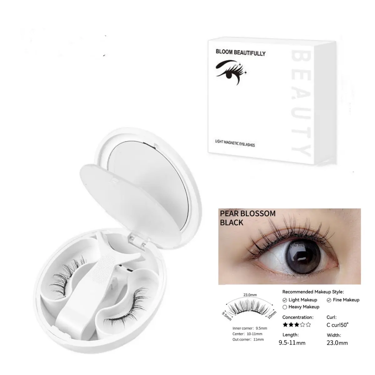 Soft Magnetic Eyelash Extensions All-in-1 Box - Reusable, Glue-Free, Waterproof, Lightweight, Natural Look, Ease of Wear Beauty Makeup Cosmetic, Eyelashes Extensions, Light Makeup, Heavy Makeup