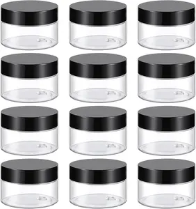 1 Oz Food-Grade Round Refillable Jars Set, BPA-Free Plastic Bottles with Lids and Labels, Empty Storage Containers for Cosmetics, Coffee - Home Supplies Organizer
