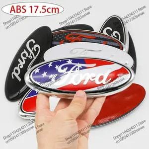 ABS Car Front Grille Rear Trunk Decals Sticker 17.5cm For Ford Escape Fiesta Explorer Fusion Ranger Focus Bronco Mondeo Transit