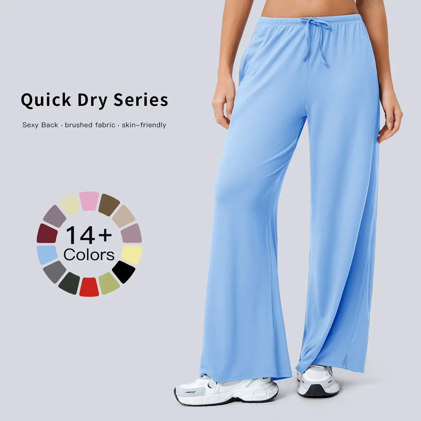 Tenwolf Women's Premium Black Jogger Style Sweatpants - Loose Wide-Leg, Vertical Texture, Pocket Convenience, Comfortable, All-Season, Casual Versatile Long Bottoms for Teachers, Light Sports Activities