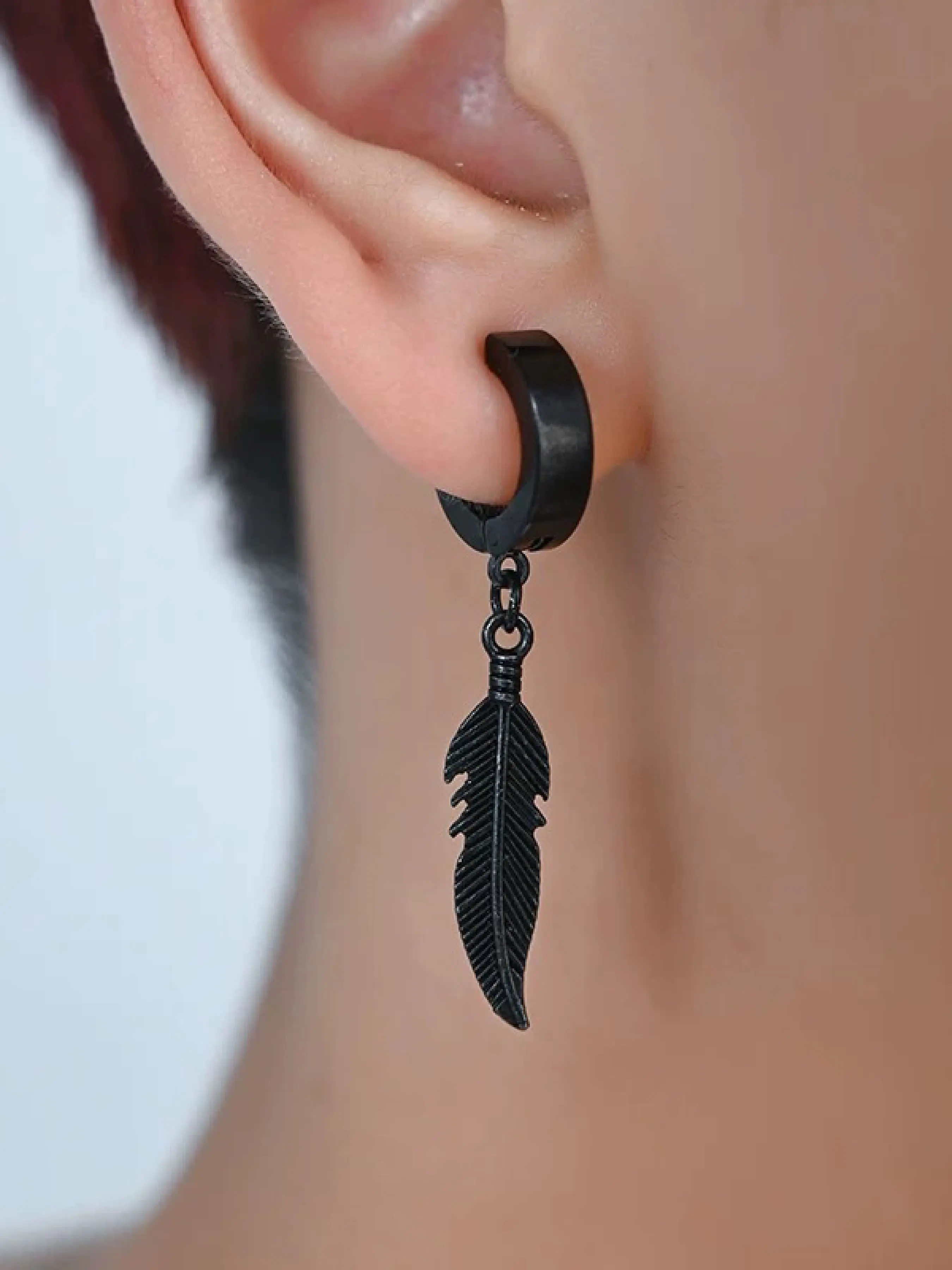 Hiphop Feather Pattern Copper Earrings Set, Unisex No Piercing Ear Clips, Ear Cuffs Earcuff Non Piercing, Fashionable Daily Wear, Perfect Gift for Special Occasions, Versatile Accessory