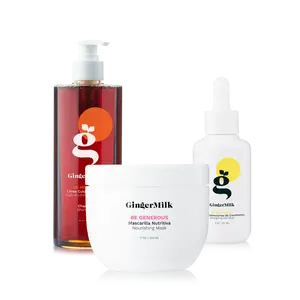 Ginger Milk Natural Care Unisex Haircare Complete Kit for All Hair Types with Vitamins & Minerals BE HONEST Shampoo BE GENEROUS Nourishing Mask & BE POWERFUL Hair Serum  Gift Set