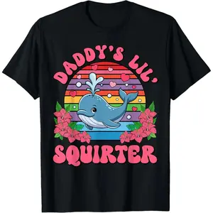 Inappropriate Funny Daddy's Lil Squirter Embarrassing Women T-Shirt