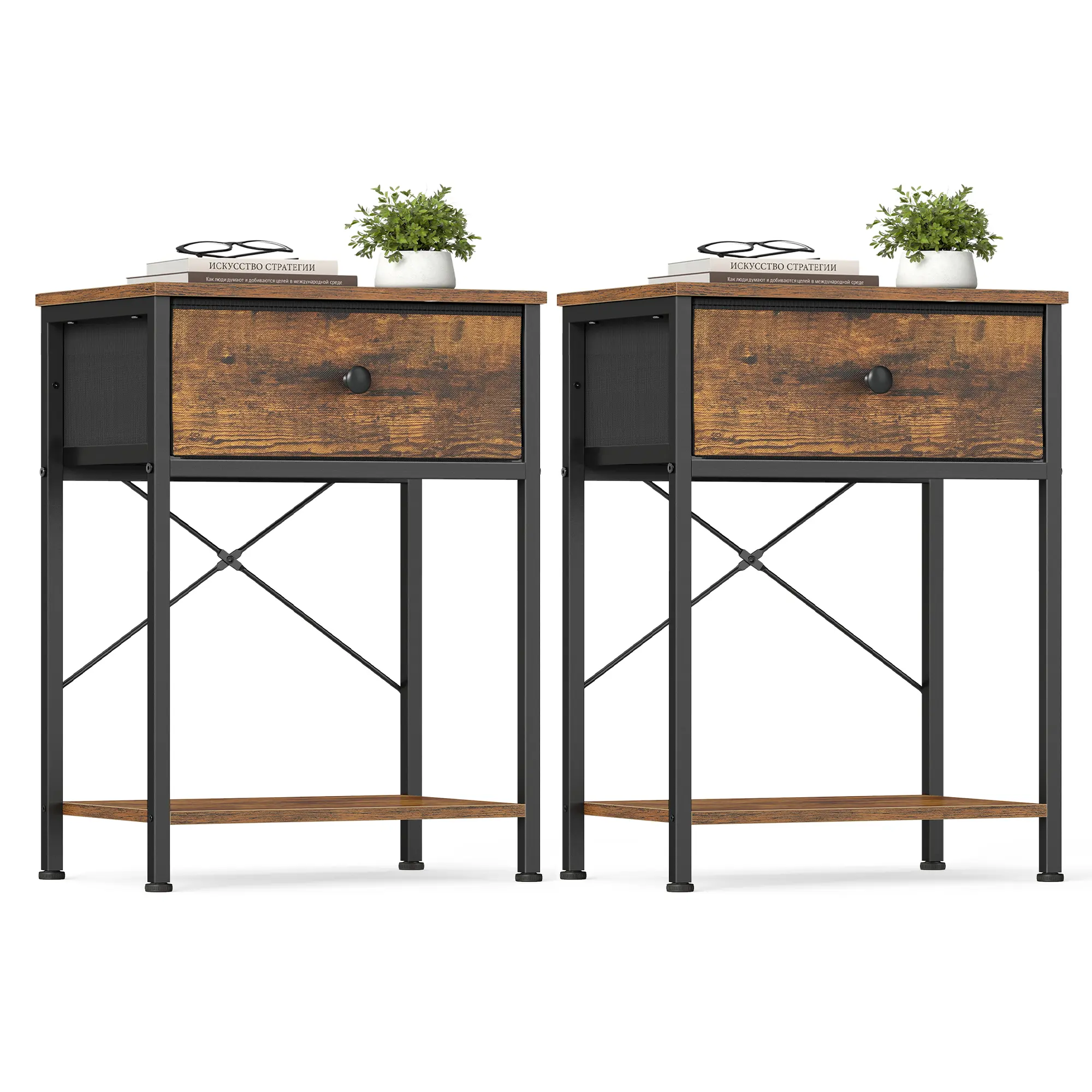 SONGMICS Bedside Table with Drawer, Nightstand with Lower Shelf | Side Table for Bedroom, Living Room