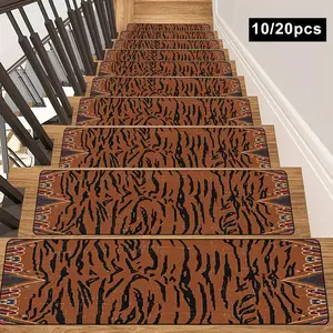 Tiger Pattern Stair Mat, Non-slip Stair Carpet, Reusable Washable Stair Rug, Household Textiles for Home Decor
