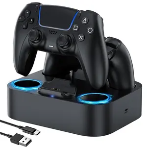 PS5 Controller Charger Station, Fast  Dock for  5 Controllers, Dual Controller  Stand Replacement for DualSense & DualSense Edge, Black