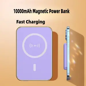 10000mAh Magnetic Power Bank, Mini Wireless Portable Charger, Fast Charging Bank, Type-C Input, Suitable For iPhone 17/16/15/14/13/12 Series and Samsung Android Phones
