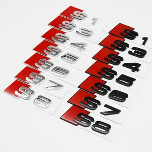 Audi Car Letter Trunk Emblem Sticker, Waterproof Scratch-Resistant Self-Adhesive Decal, Fits S1 S3 S4 S5 S6 S7 S8, Exterior Decoration