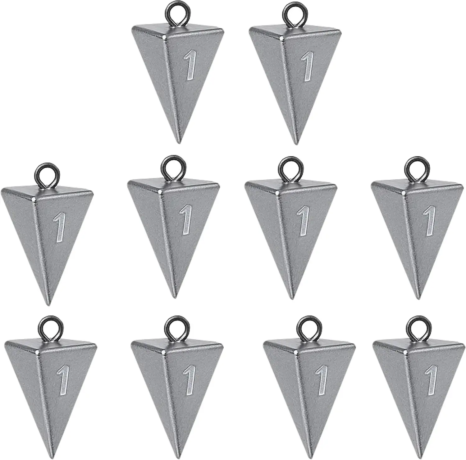 Pyramid Sinkers for Surf Fishing Lead Fishing Weights with No-Roll Bottom Hold