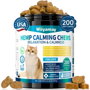 Woyamay Calming Treats for Cats – Anxiety & Stress Relief with L-Theanine, Melatonin for Travel, Vet Visits, Sleep & Separation Support – 200 Chews Supplements TikTokShopHolidayHaul