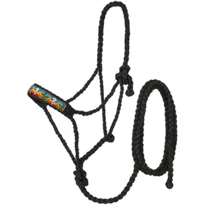Tough1 Beaded Mule Tape Halter Black