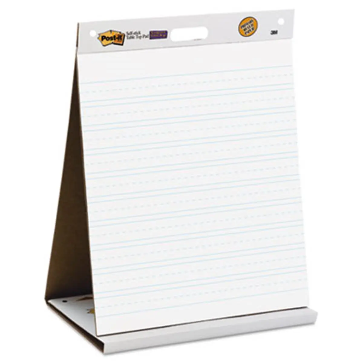 212 MAIN Self-Stick Tabletop Easel Pad with Built-In Easel Stand, 20x23 in White Ruled Sheets, 20 Sheets per Pad, Repositionable Command Strips Included, Reusable for Kids Learning Materials & Small Group Learning