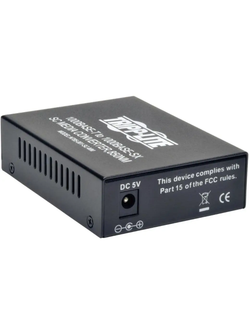 Tripp Lite TRL-N785-001SCMM 10/100/1000 SC Multimode Media Converter - 550M, 850nm, Auto Detect, External 5V 1.2A AC Adapter, RJ45 Ports, 6 Performance Monitoring LEDs