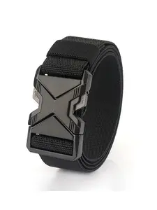 Quick Release Tactical Belt, Military Work 1.5" Nylon Web Hiking Belt with Heavy Duty Seatbelt Buckle