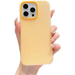 （2-1）Phone case for iphone 17 16 15 14 13 12 11 pro max plus 16e case Dopamine Solid Color Skin Case with Large Hole Lens Frame, Small Fresh Design, Drop Proof, Case Compatible with iphone 17 pro max phone cases