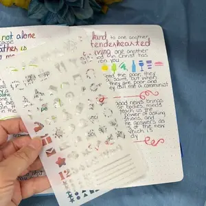 20pcs Journaling Stencils Set with A5 Dotted Grid Notebook or Refill Paper - 100gsm Premium Bujo Starter Kit for Productive Planning Creative Craft Kit Precision Dotted Grid Layout