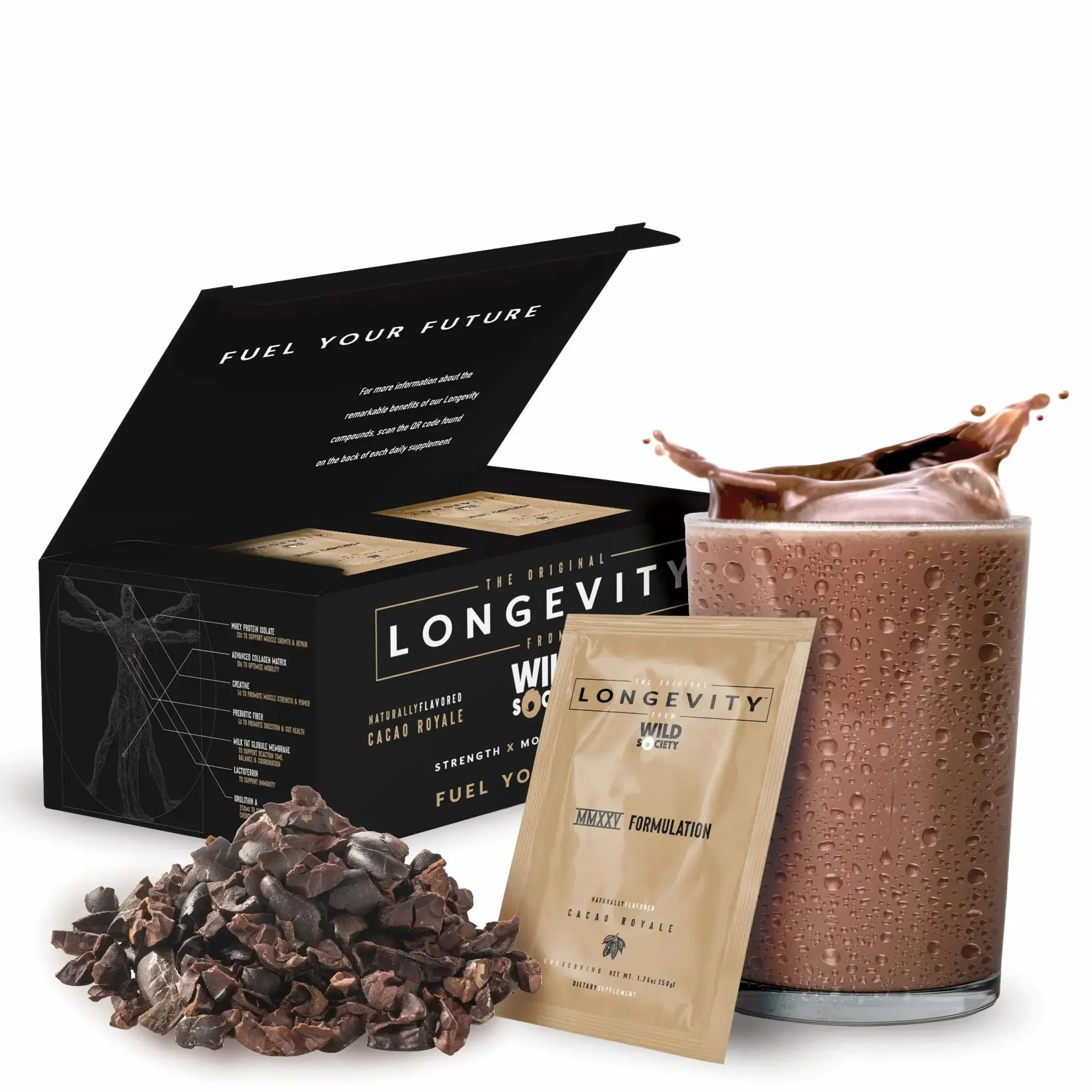 Longevity - Whey Protein Isolate & Collagen Peptides Supplement for Gut Health & Digestion Support - Holistic Recovery Formula