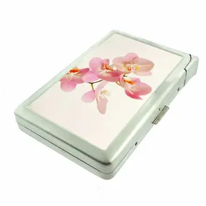 Tranquil Pink Orchid Metal Case with Built in Lighter