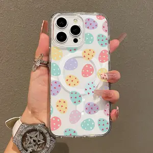 Magnetic Soft Case for iPhone 17 16 15 14 13 12 11 Pro Max Plus & Samsung Galaxy S26 S25 S24 S23 S22 Ultra, Colorful Easter Egg Pattern MagSafe Compatible,Aesthetic Pattern Design Lightweight,y2k cased,AntiScratch,and Trendy, Accessories, Smartphone