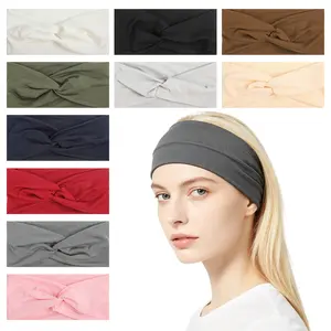 10 Pack Women Wide Hair Wrap Non Slip Workout Hairband Stretchy Turban Styling Accessories Large Thick Turban Head Wrap Sport Stretch Big Hair Bands