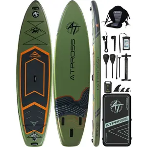 [Spring Glow Up] 10'6''x33''Inflatable Stand Up Paddle Board, 400lbs Extra Wide Stand Up Paddleboard with Kayak Seat, Anti-Slip EVA Deck Premium SUP Accessories Kit, Non-Slip Stable Deck Boat for Yoga Fishing Surf