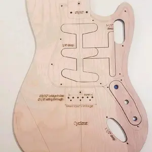 Custom Hybrid Cyclone Strat Guitar Body Template 4strat Neck and parts 3ply CYS American Vintage 3/4 deep 23/32 bridge holes 21/8 string through