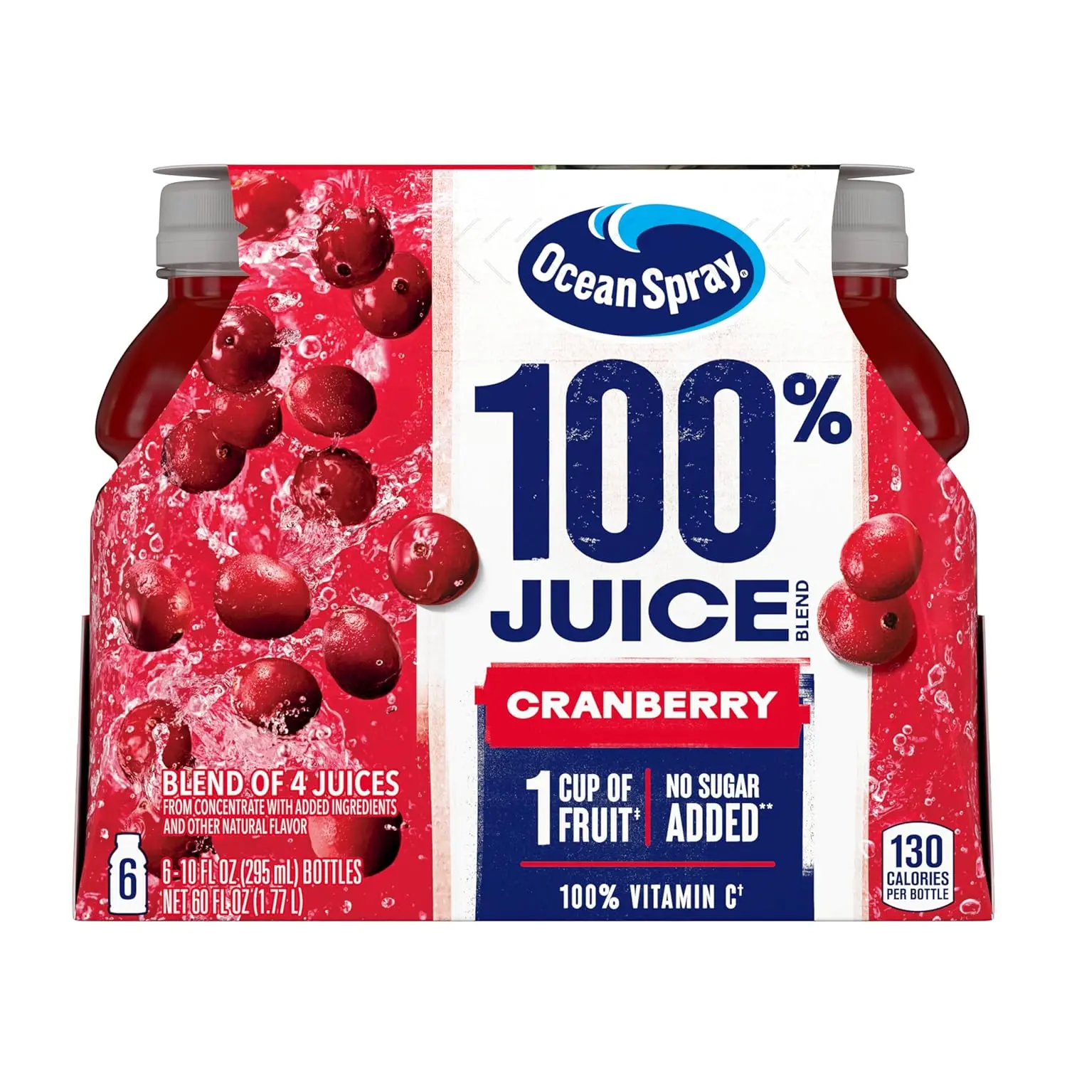 Juice, Cranberry Juice, 10 Ounce Bottle (Pack of 6)