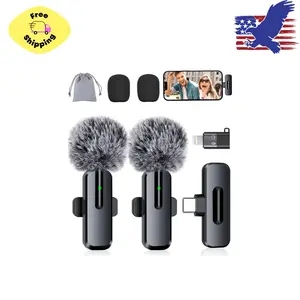 Wireless Mini Microphone for iPhone, Android - 2 Pack