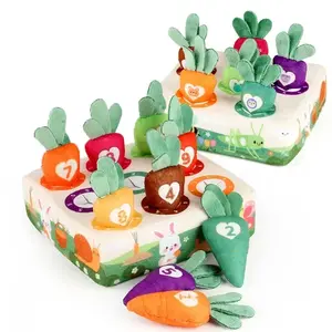 Plush Carrot Harvest Game, 1 Set Sensory Box Shape Sort Matching Puzzle Gift Toy, Baby Carrot Pulling Tissue Box Toy, Multi Activity Playset