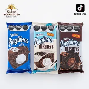 Marinela Pingüinos Variety Pack - Original, Hershey’s Cookies & Cream & Hershey’s Chocolate | Mexican Chocolate Snack Cakes (3-Pack)