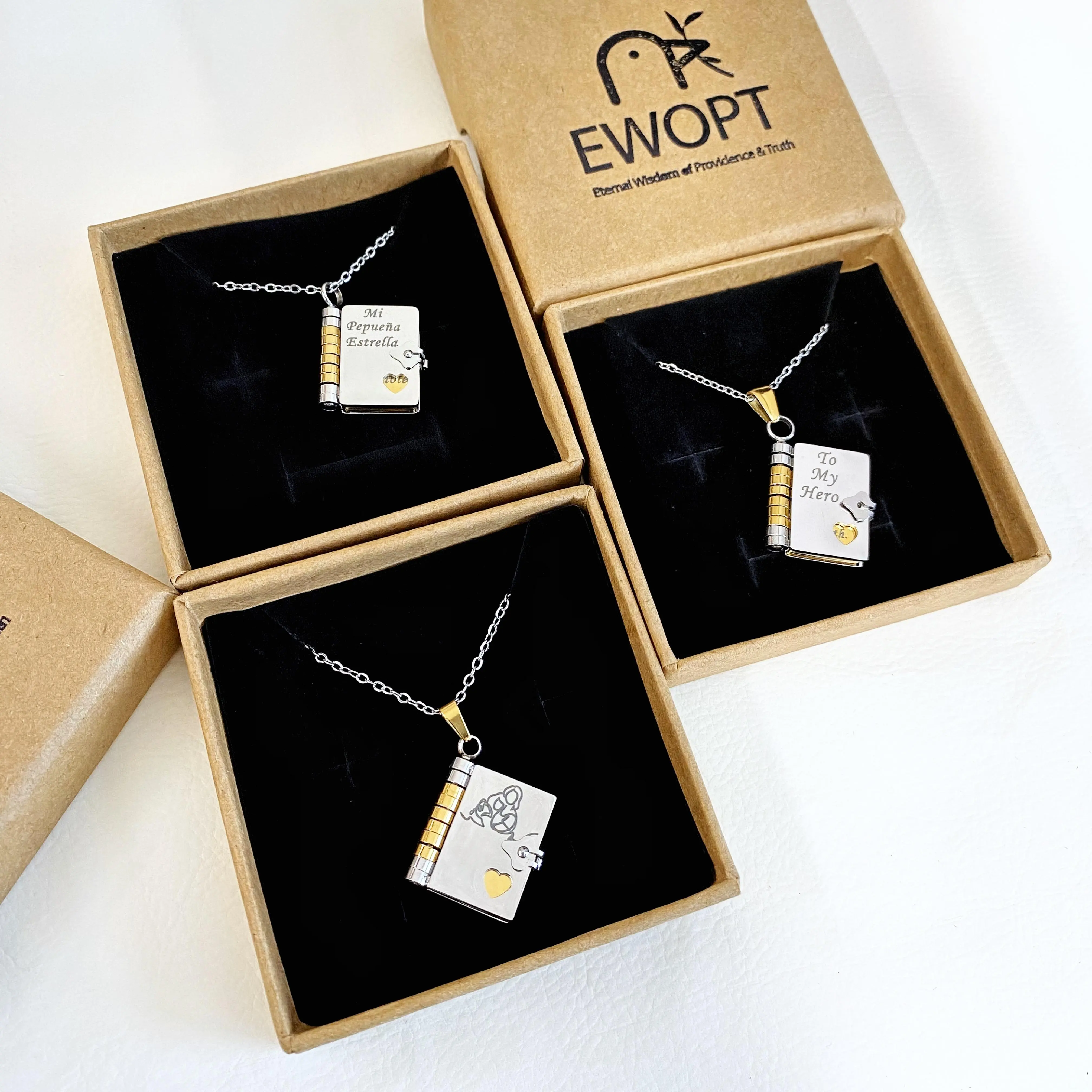 Book Necklace for grandson/Granddaughter/Daughter/Son.Meaningful Jewelry of Love – Perfect Christmas Gift for Her/Heartfelt Black Friday Surprise Custom Made Pendant
