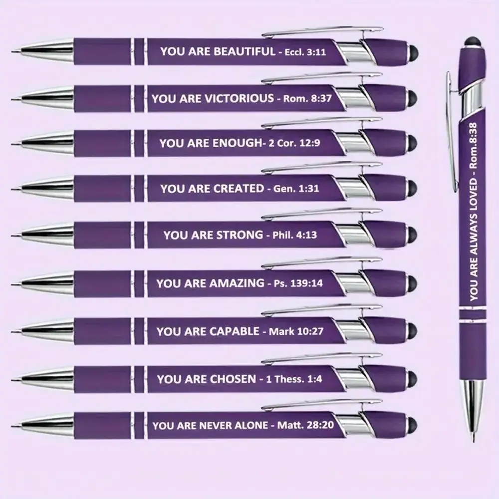 Bible Verse Ballpoint Pen (10pcs), Inspirational Quote Ballpoint Pen, Ideal Gift For Women, Office Stationery & Supplies, School Supplies 2024