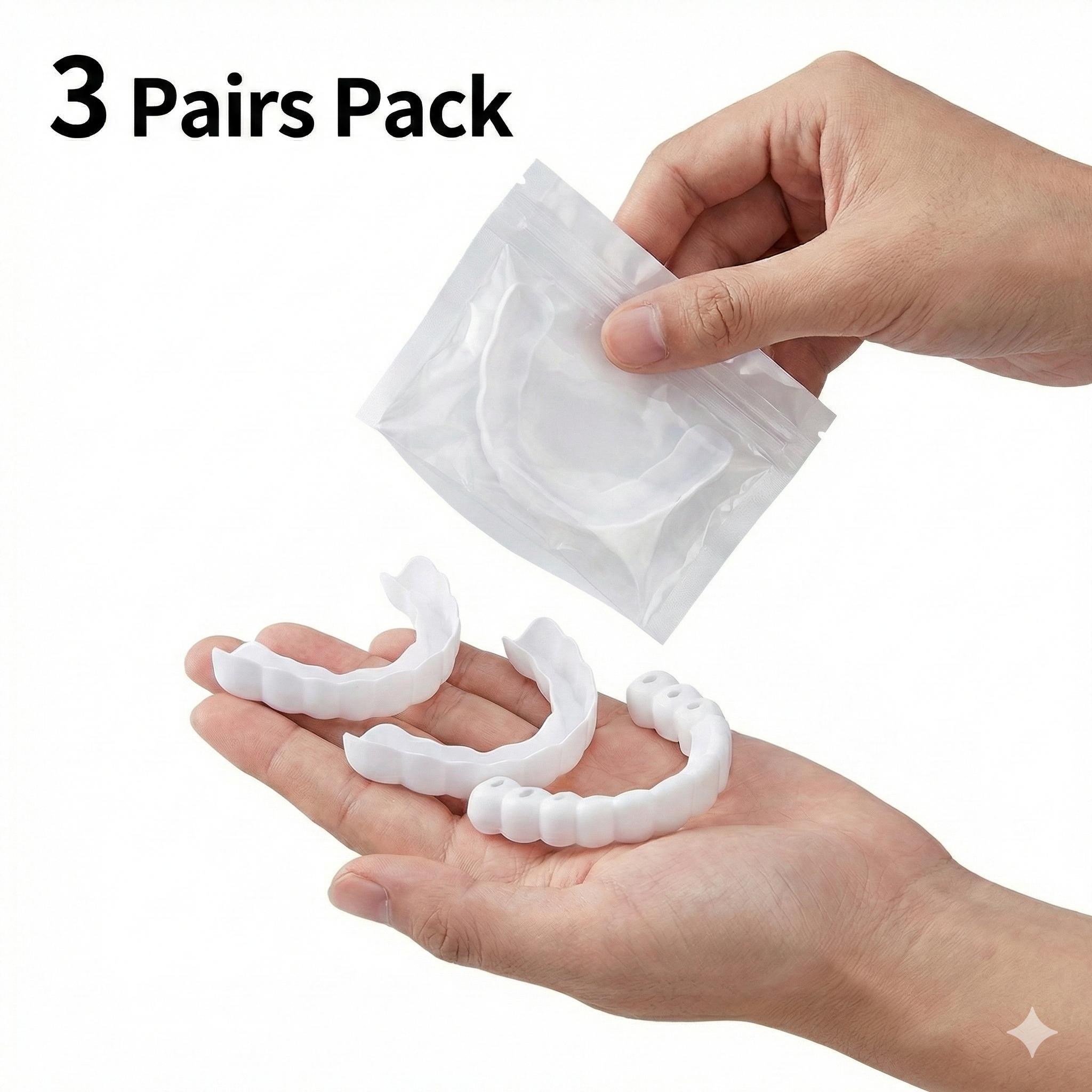 【1-Minute Custom Fit】Adjustable Moldable Perfect Fit Snap-In Veneers Snap-On Teeth No Pain Comfortable Gaps Smile Veneers Natural White Realistic Look Instant Whitening No Dentist Needed For Men & Women