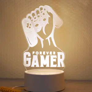 Game Controller Night Light, USB Powered Creative Glowing Desk Lamp, Atmosphere Light, 3D Decorative Night Light, Led Mood Light for Bedroom Gift